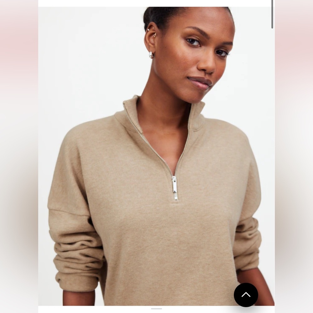 Madewell Cream Half-Zip Pullover
